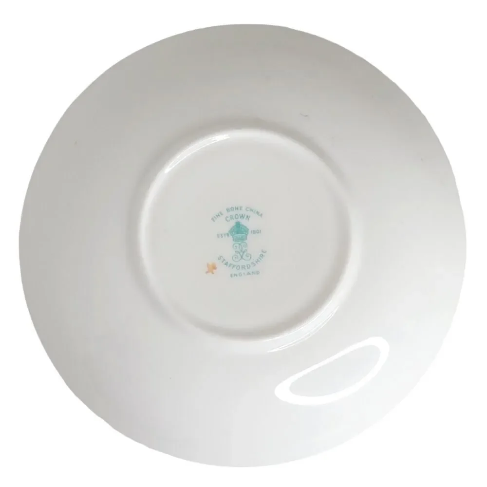 Vintage Crown Staffordshire Fine‎ China England Roses Pansies Tea Cup & Saucer